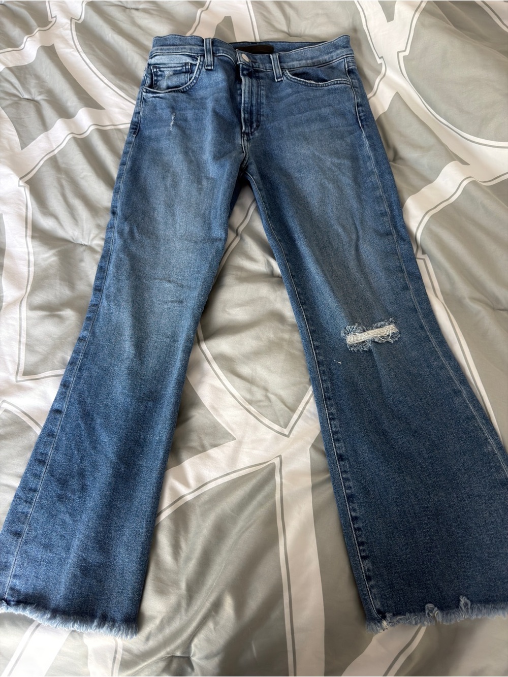 Joe's Jeans Medium Blue Distressed Flare Denim